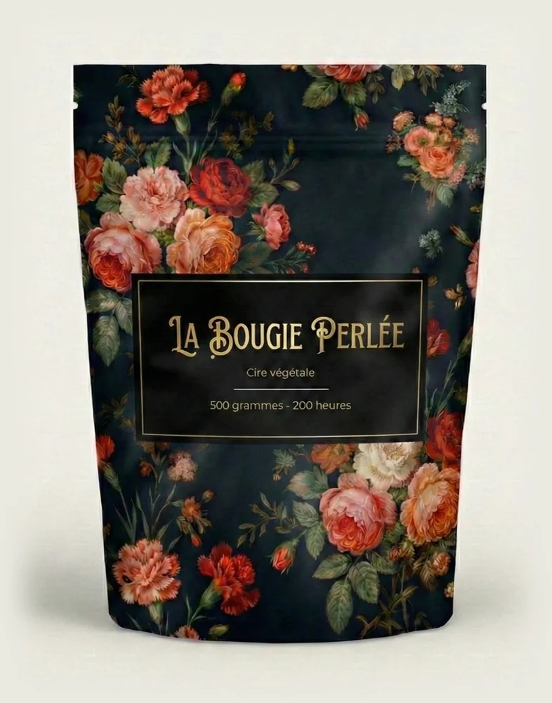 Sachet La Bougie Perlée, cire végétale, 500 grammes, 200 heures